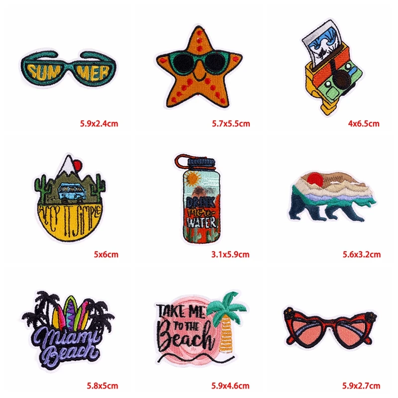 Parches bordados de viaje al aire libre, parches de planchado para ropa, chaqueta, insignia de aventura de montaña DIY, pegatina para ropa, 10 piezas - imagen 3