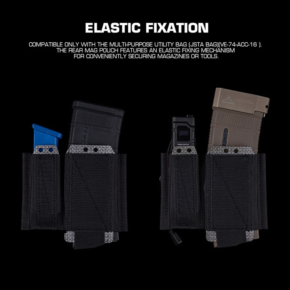Bolsa táctica JSTA, accesorios, placa de inserción elástica 9MM 5,56 7,62, bolsa porta revistas, equipo Airsoft de combate de caza de liberación rápida - imagen 4