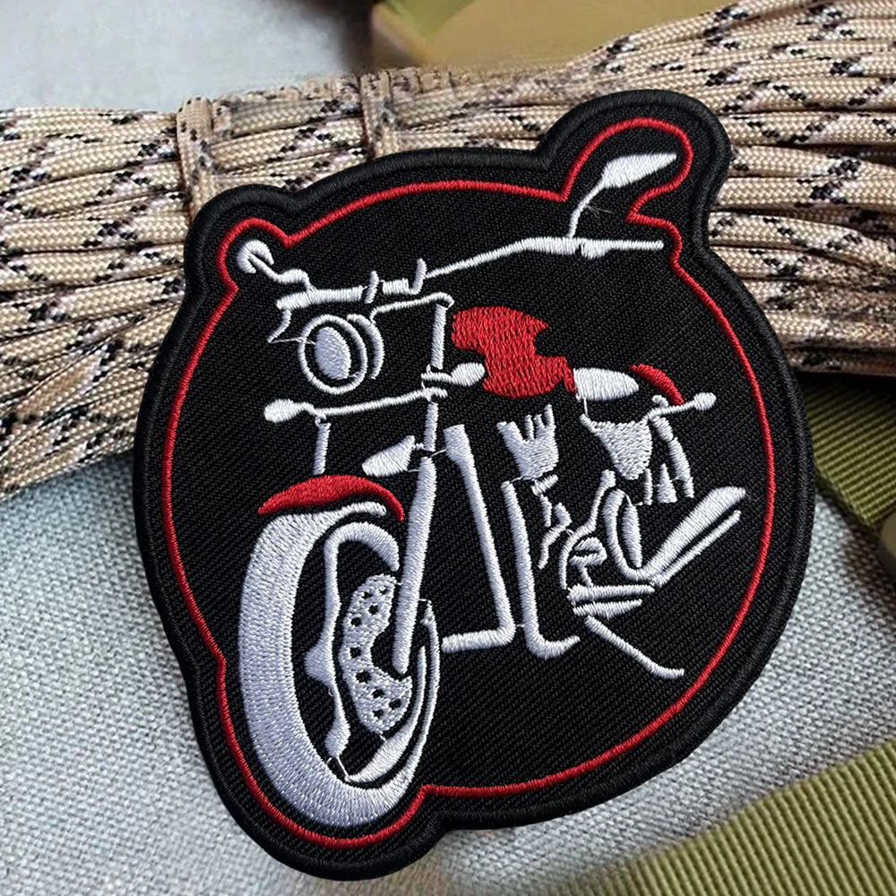 Parche bordado motocicleta retro Cafe Racer con gancho-bucle - imagen 5