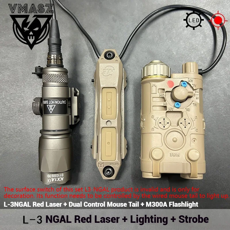 Element L3-NGAL Puntero láser Estuche táctico láser rojo y verde de nailon con luz estroboscópica LED para equipos tácticos al aire libre - imagen 3