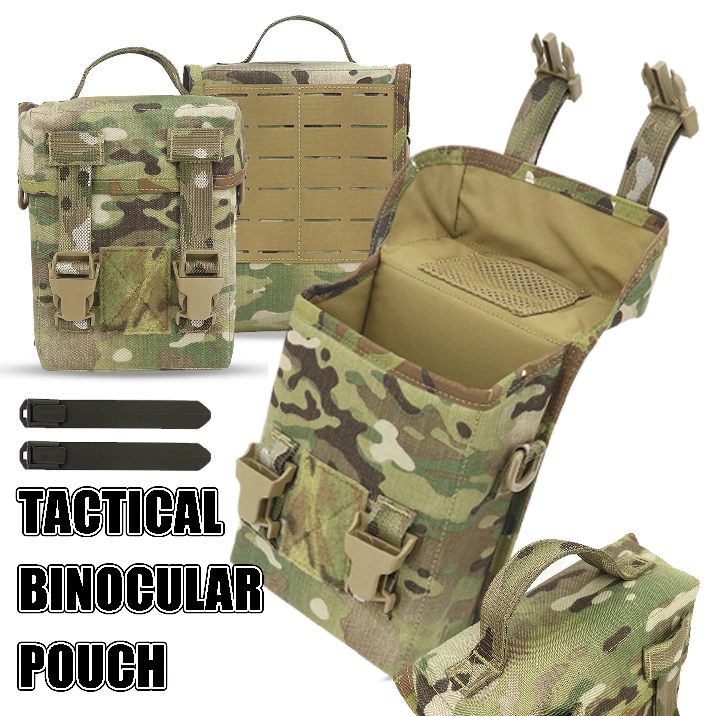 Paquete Binocular táctico MOLLE grueso, estuche para gafas de visión nocturna para exteriores con acolchado protector y hebilla de liberación rápida