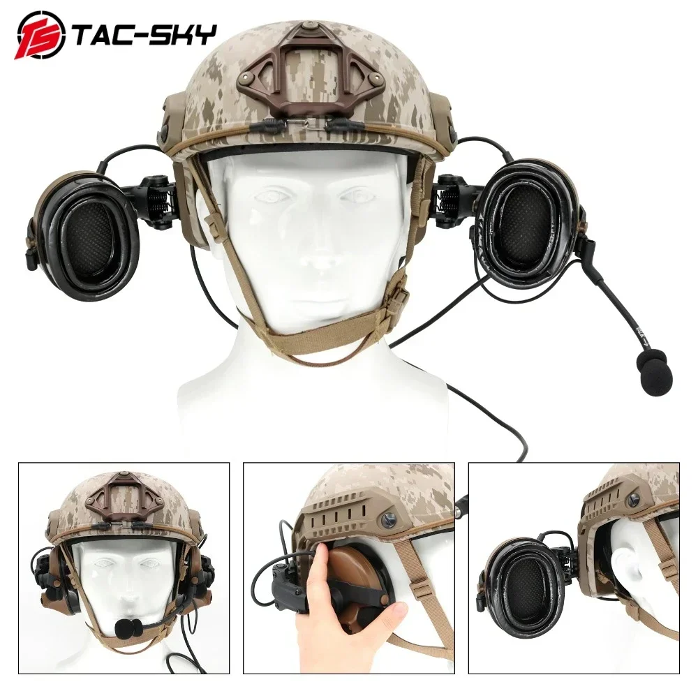 TS TAC-SKY COMTA II ARCRail Mount Headset con U94 PTT y diadema Comta, auriculares tácticos con captación con cancelación de ruido C2 - imagen 5