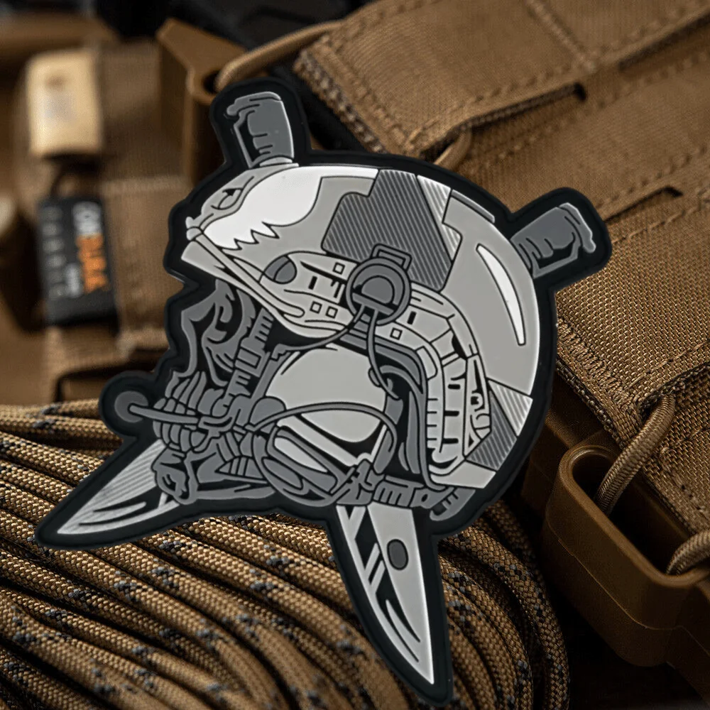 Parche táctico de moral para casco de calavera, parches de gancho y bucle de PVC, insignia de esqueleto militar, brazalete, mochila, pegatinas para ropa - imagen 2