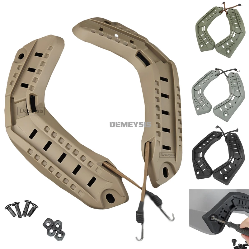 Rieles guía tácticos para cascos rápidos con tornillos, casco de caza Airsoft, riel guía lateral, soporte para casco de arco para cascos rápidos - imagen 2