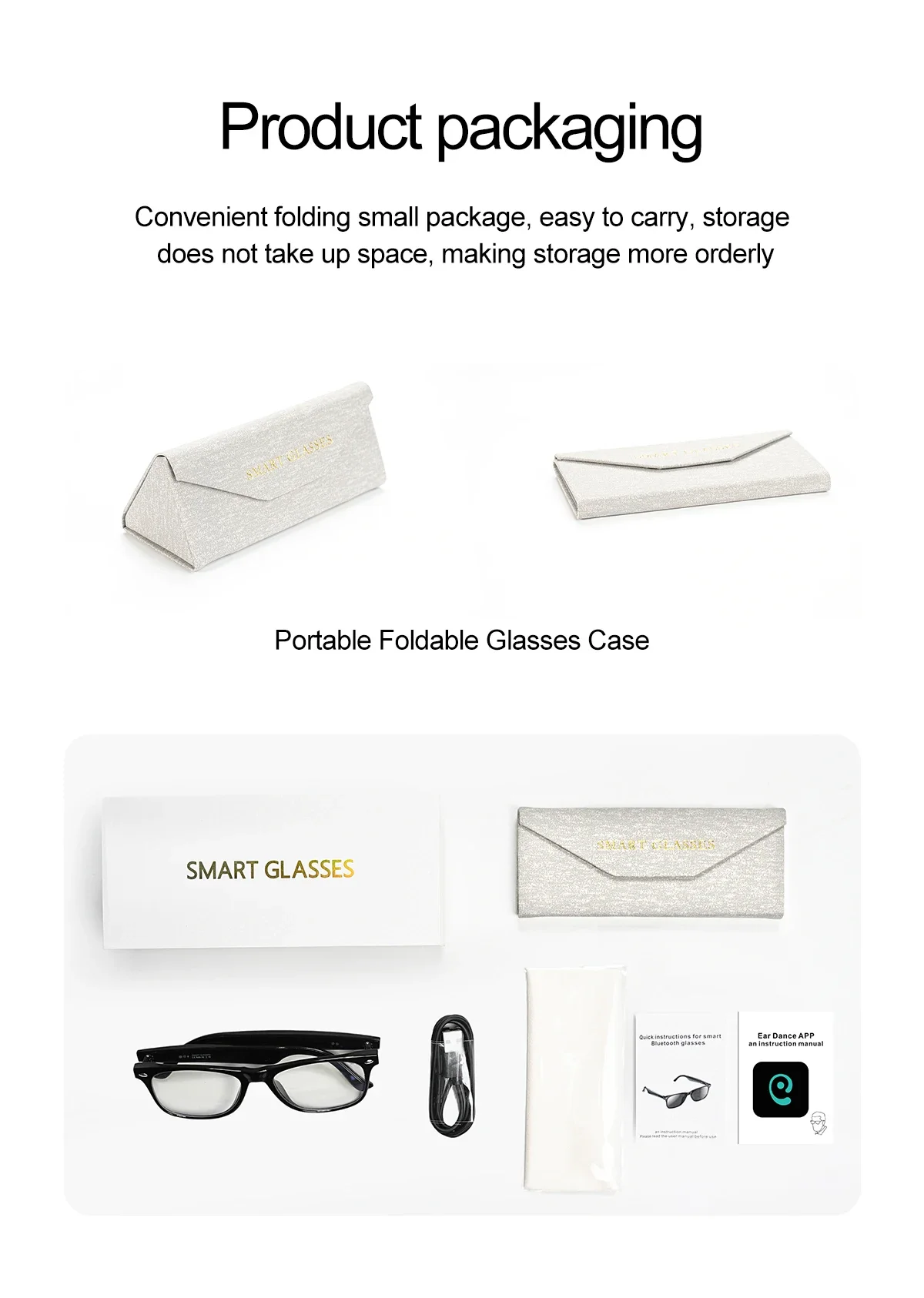 Gafas Bluetooth de traducción inteligente AI 134 idioma en línea AI traducción automática de diálogo gafas de traducción Bluetooth - imagen 3