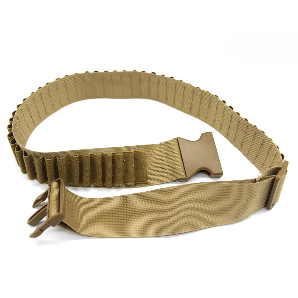 Cinturón táctico 50 redondo ajustable para caza, soporte para munición 12/20GA, cinturones para cartuchos con parche de soporte para balas de 2 redondos - imagen 4