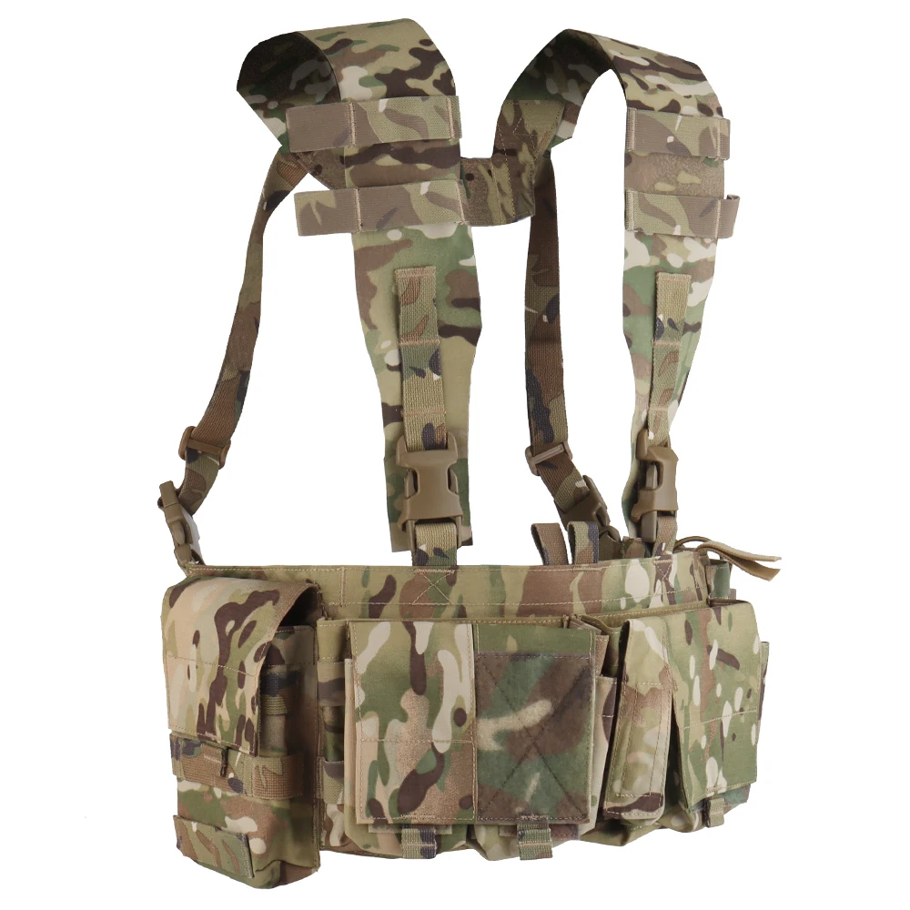 Plataforma de pecho táctica MRC GP bolsa 556 762 MAG interruptor rápido plataforma de engranaje gancho bucle H-Harness MOLLE chaleco de caza - imagen 2