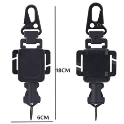 Hebilla colgante telescópica táctica para exteriores, llavero retráctil, cuerda de resorte, accesorios de gancho EDC para acampar