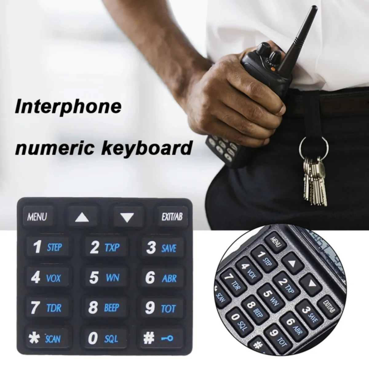 Walkie Taklie-teclado numérico de silicona, piezas de repuesto, accesorios de Radioaficionado, teclado numérico para Baofeng UV-82 UV-82HP - imagen 5