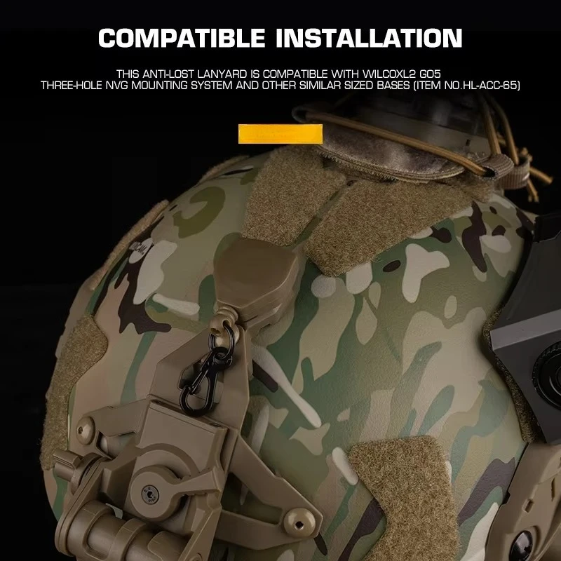 Cordón seguridad táctico 360º antipérdida para casco visión nocturna - imagen 3