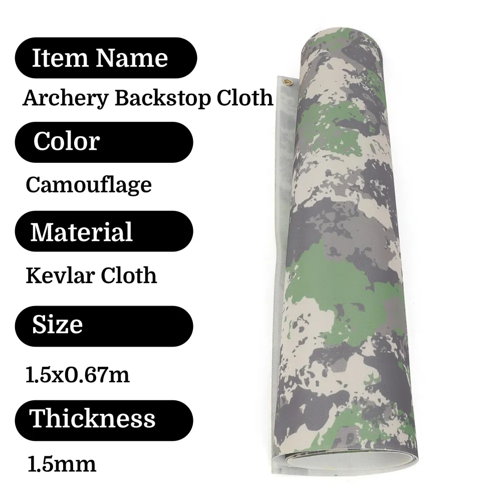 Tela de respaldo de 1,5 m de longitud, estera de red resistente, color negro/camuflaje, tiro con arco, práctica de entrenamiento, accesorios de caza - imagen 3