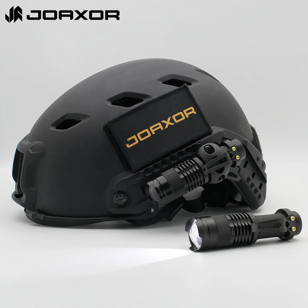 JOAXOR casco táctico ARC Rail luz LED Mini linterna con montaje en riel Picatinny de 20mm estroboscópico/lámpara fuerte/baja 500 lúmenes - imagen 3