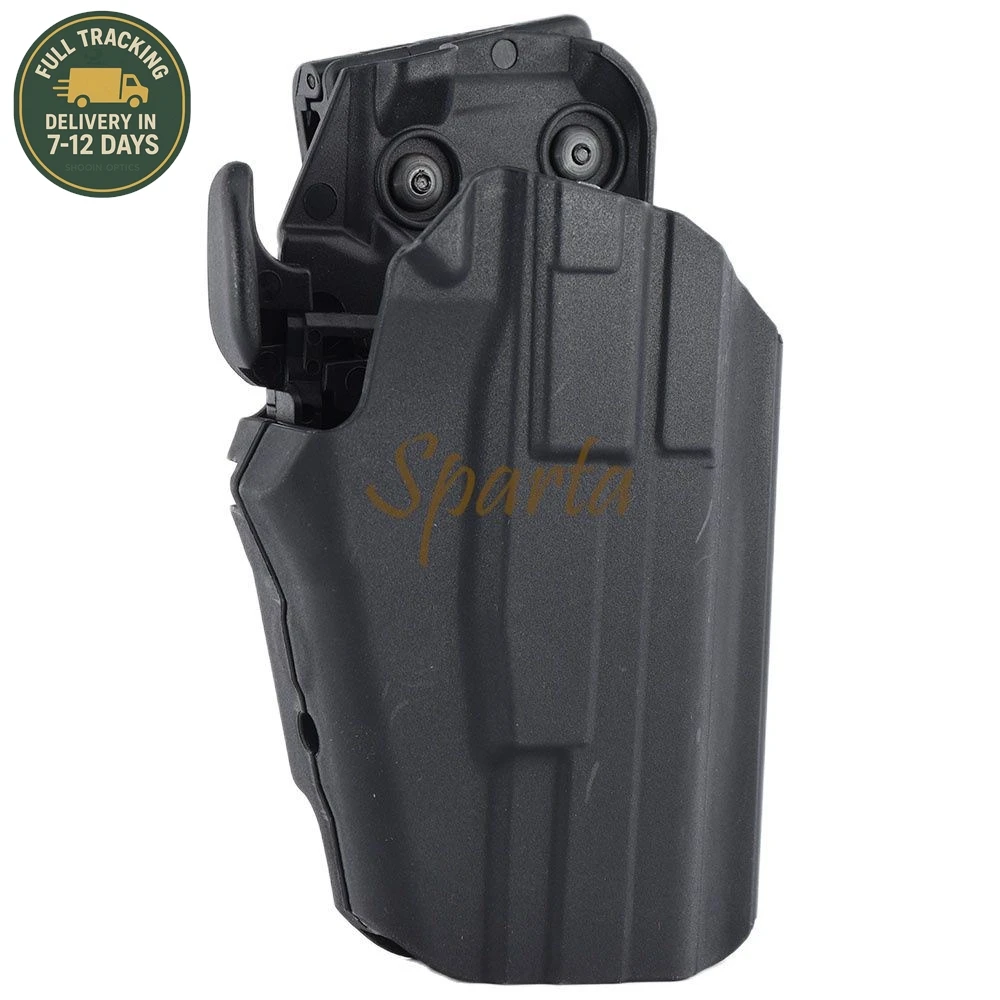 Funda de pistola de extracción rápida, funda táctica de polímero de alta resistencia con bloqueo de liberación, mano derecha Compatible con múltiples - imagen 5