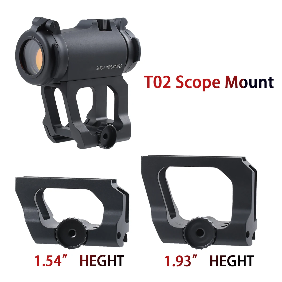 T01 T02 Red Dot Sight UNITY Soporte elevador rápido Duty RDS R5 Montaje offset 45 ° Base de alcance de mira de caza con soporte óptico de montaje lateral - imagen 5