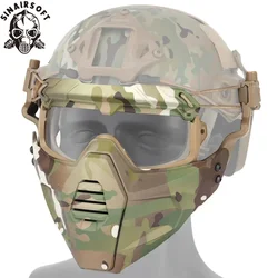 Máscara protectora de caza táctica CS Wargame media cara máscaras transpirables Paintball Airsoft deportes máscaras faciales con conector de casco