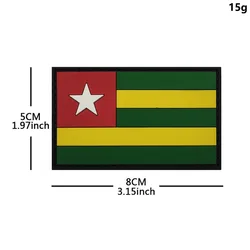 Parche bordado táctico bandera Togo gancho y bucle PVC militar