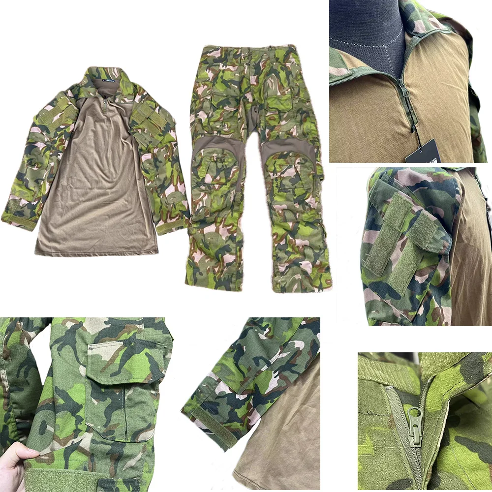 Conjunto táctico de camisa grande de cinco hojas + pantalones, conjunto de combate estilo CP, traje de combate resistente al desgarro, traje de entrenamiento de combate suave resistente al desgaste