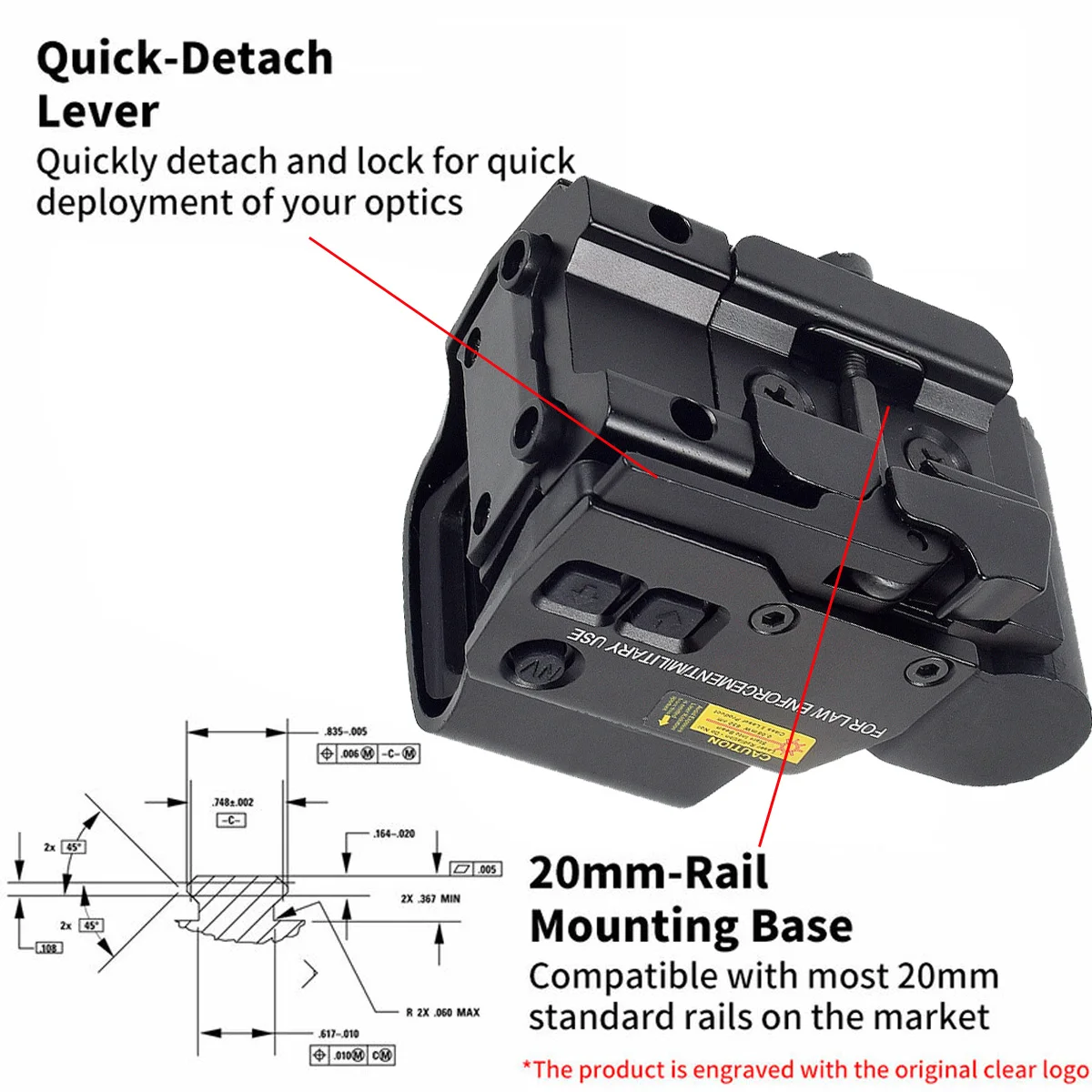 Mira holográfica de punto rojo 558 Airsoft G33/G43/G45 3X 5X lupa compatible con soportes de riel de 20mm mira réflex óptica accesorios de caza - imagen 5