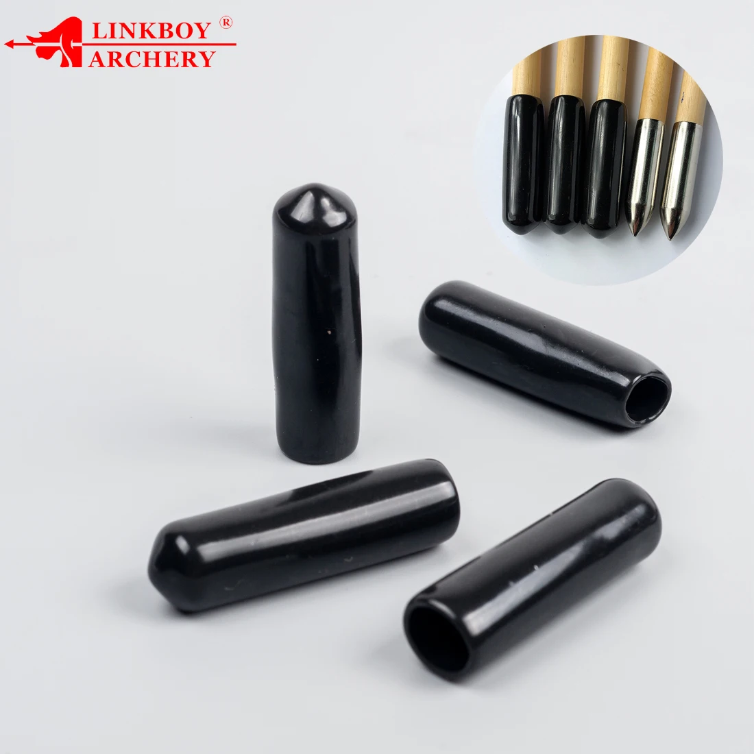 Linkboy-punta ancha de tiro con arco, punta de flecha de goma Roma, punta de campo, ID8mm, 24 piezas - imagen 2