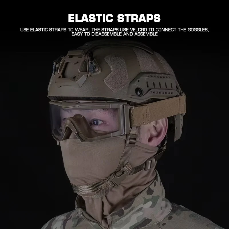 Gafas montadas en riel para casco, 3 formas de usar, gafas deportivas para exteriores, accesorios de caza, gafas de caza W810 - imagen 4