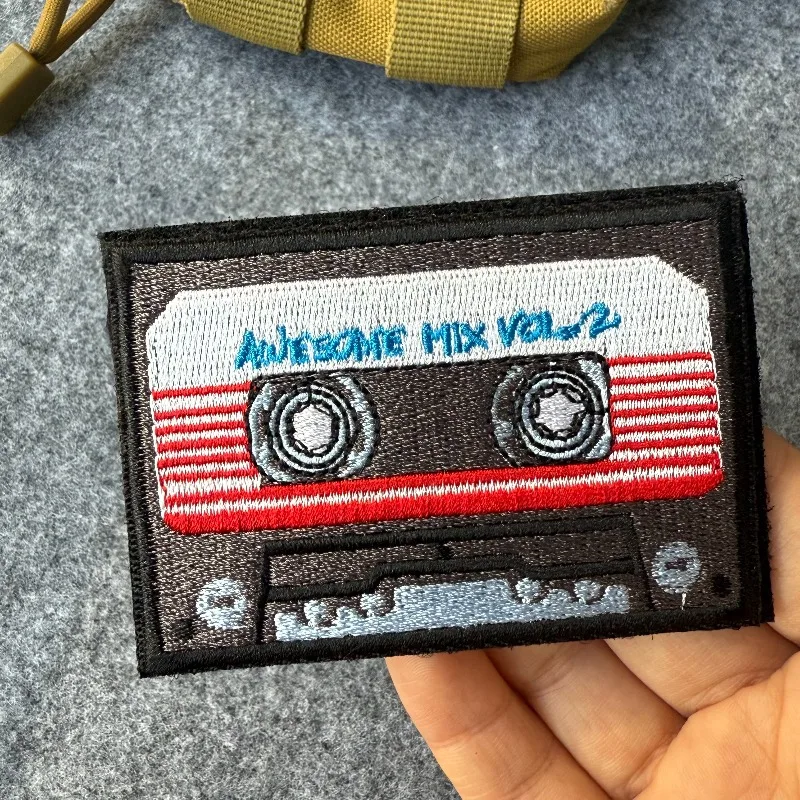 Parche bordado de casete, parches militares tácticos con gancho y bucle para mochila, apliques decorativos para ropa - imagen 2
