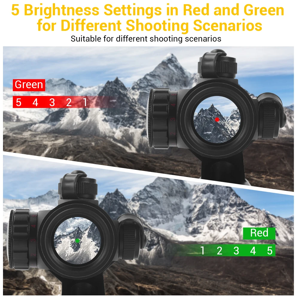 Mira telescópica táctica de punto rojo, mira telescópica óptica con láser verde, accesorios para Airsoft de caza, 1x30mm - imagen 4