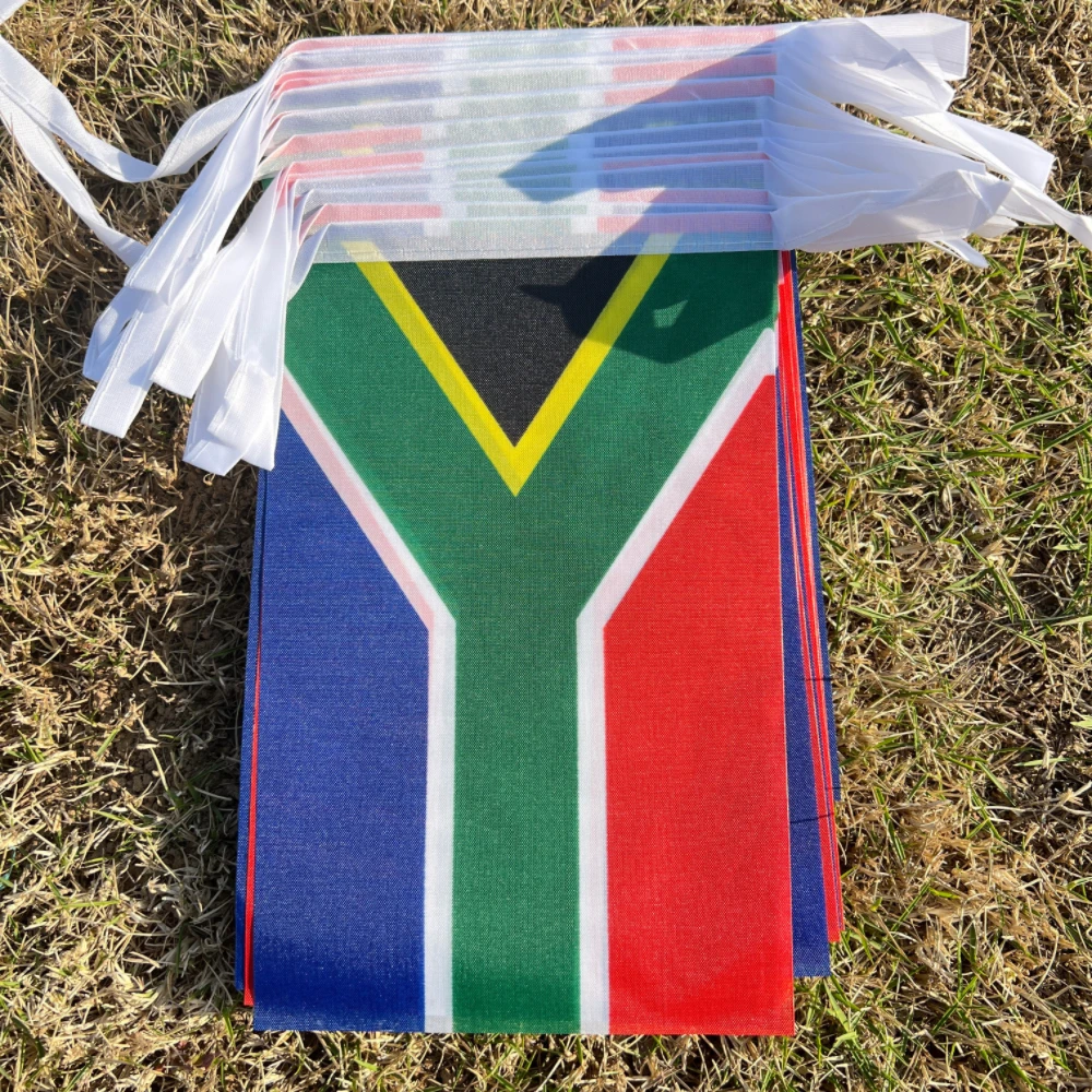Bandera nacional de Sudáfrica 14x21cm ZA RSA SA bandera de Sudáfrica poliéster colgante bandera de S.Africa para decoración - imagen 5