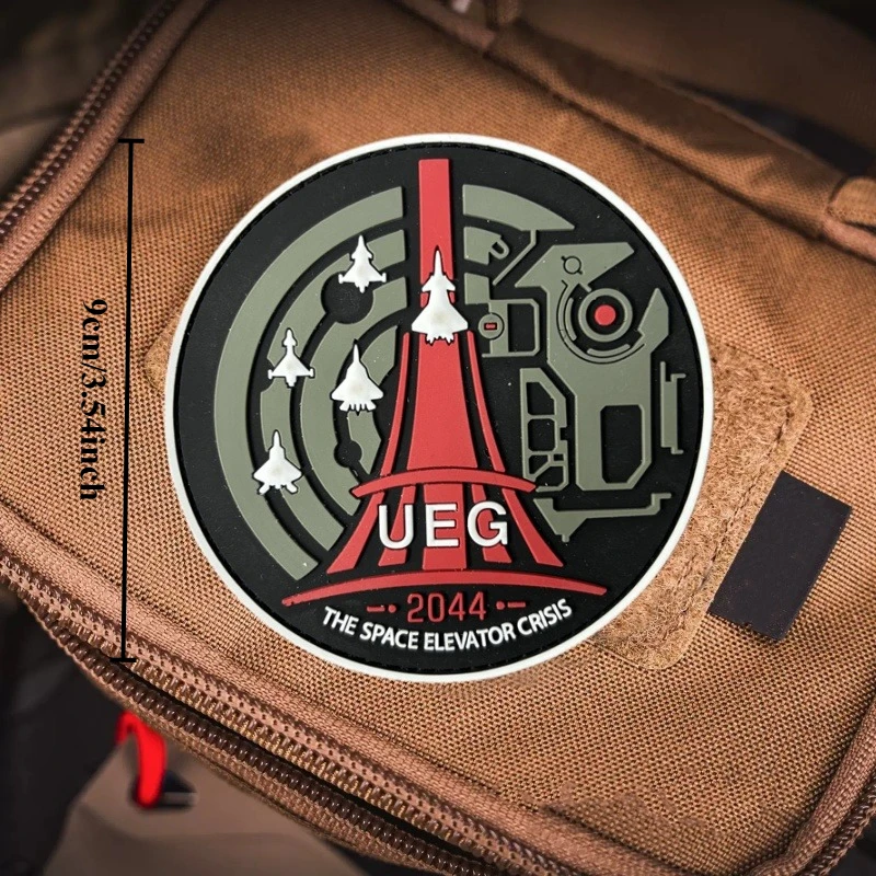 Parches de PVC THE SPACE ELEVATOR CRISISIS para ropa, insignia de moral UEG, parche militar táctico con gancho, mochila, ropa, brazalete - imagen 2