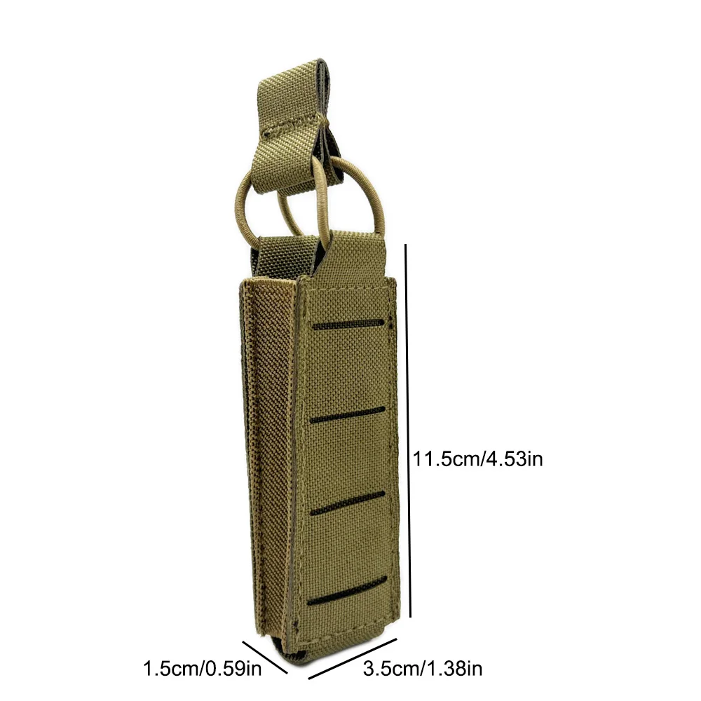 Bolsa táctica para revistas de pistola, bolsa individual extendida de 9mm, herramienta Molle, linterna, soporte para antorcha, accesorios de caza Airsoft - imagen 5