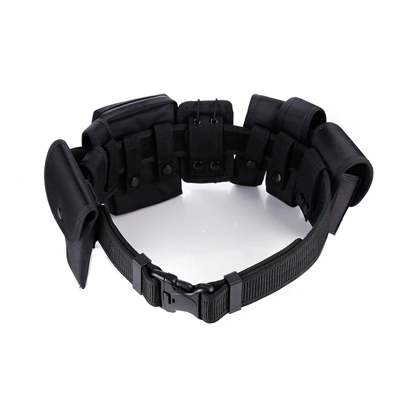 Cinturón táctico ajustable para entrenamiento militar, equipo funcional de caza al aire libre, conjunto de 8 piezas para personal de servicio, conjunto de cinturón de policía - imagen 2