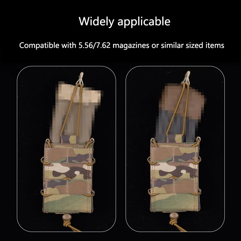 MR rifle-bolsa para revistas (5,56 y 7,62), se adapta a varios equipos tácticos MOLLE y cinturones tácticos, fijación de cuerda elástica - imagen 4