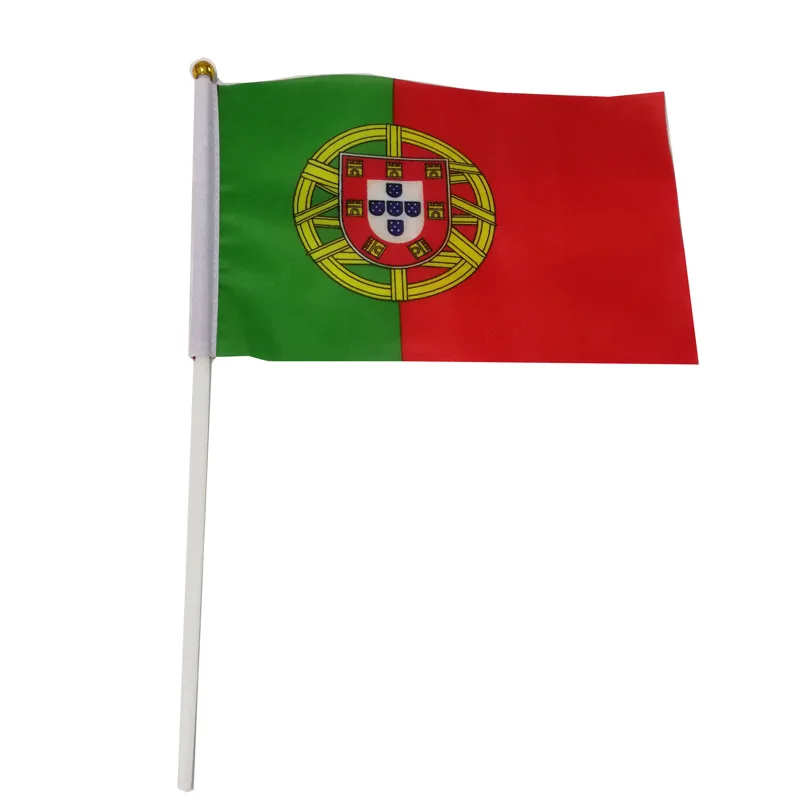 10 unids/lote banderas onduladas a mano de Portugal 14x21cm bandera de Portugal al por mayor - imagen 2