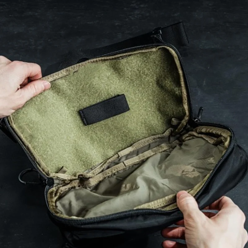 Riñonera táctica de doble capa para exteriores, bolsa de pecho para senderismo, escalada, caza, deportes, ciclismo, correr, Camping, bolsos cruzados - imagen 5