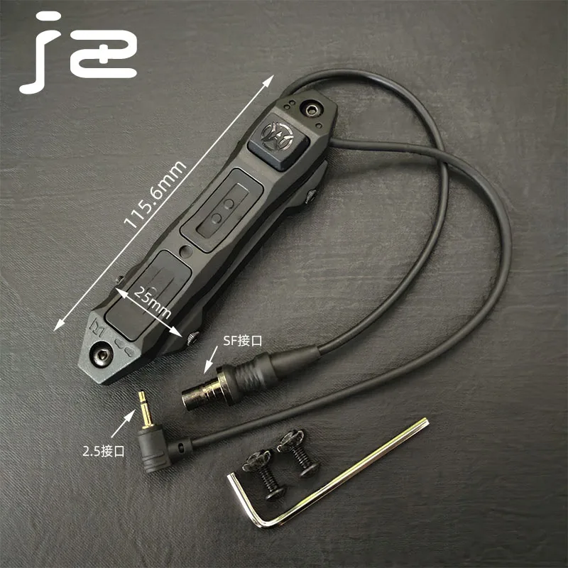 Botón de interruptor de presión táctico, cola remota de doble función para PEQ-15 DBAL-A2 M300 M600, linterna, arma Airsoft, luz de explorador - imagen 4