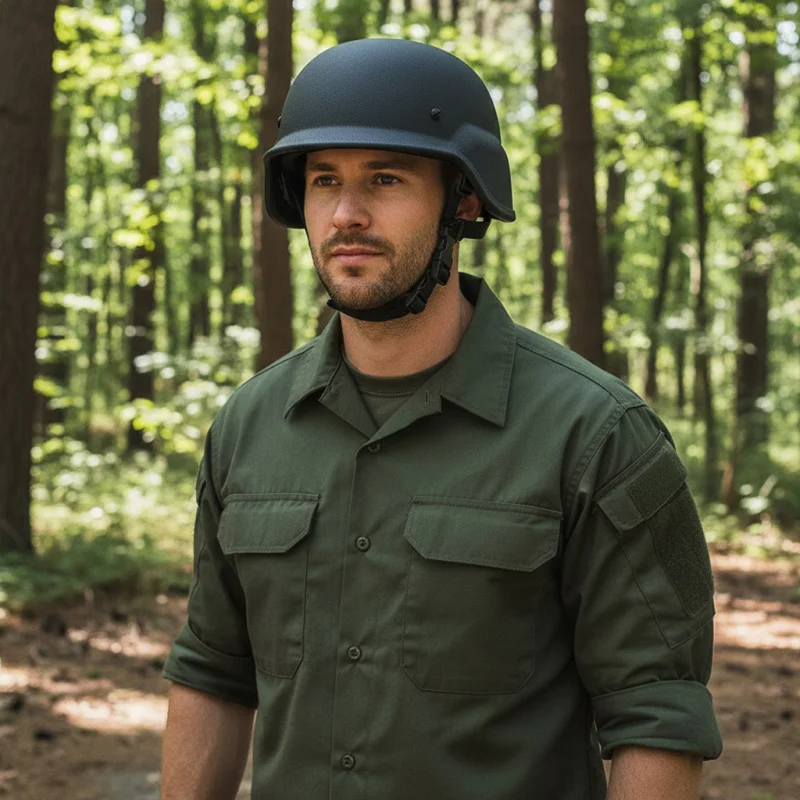 Casco táctico de acero para exteriores, equipo de cabeza de combate, armadura, protección de juego de guerra M88 - Tamaño: 56 ~ 60 cm, negro - imagen 2