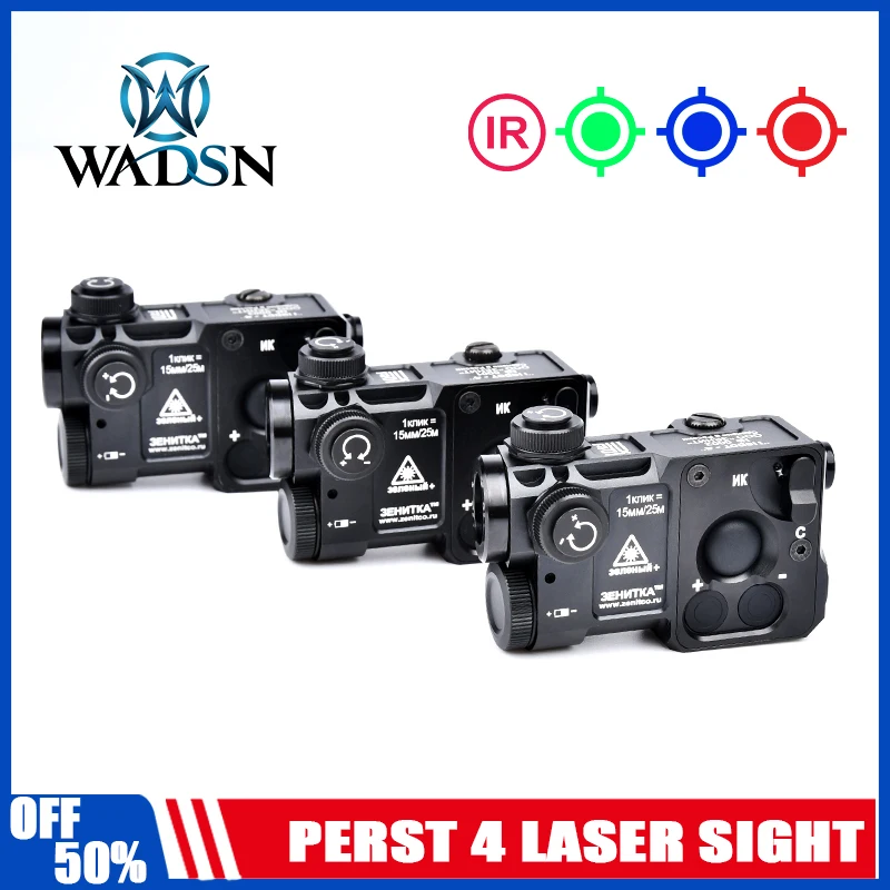 WADSN mira láser PERST-4 GEN 3,0 punto táctico rojo mira mira verde azul láser IR estroboscópico PERST 4 apuntando con interruptor KV-D2