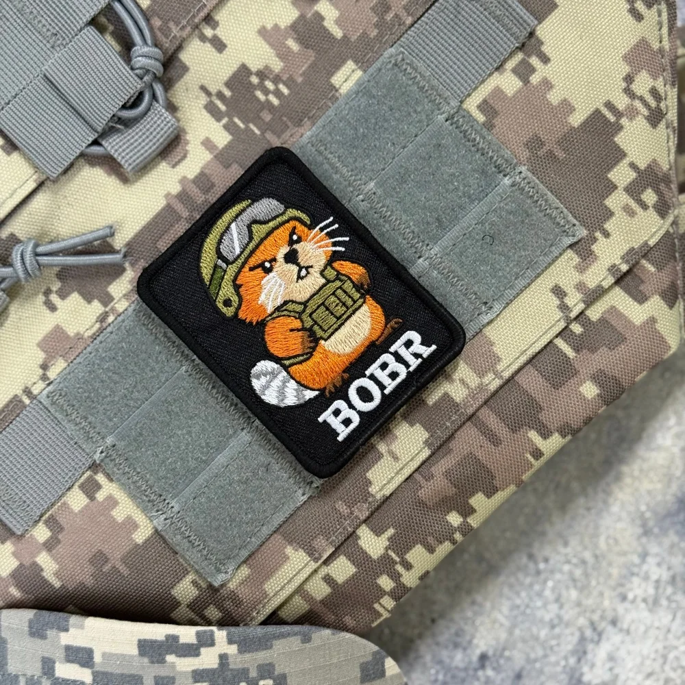 BOBR parche táctico bordado castor con velcro para MOLLE - imagen 3