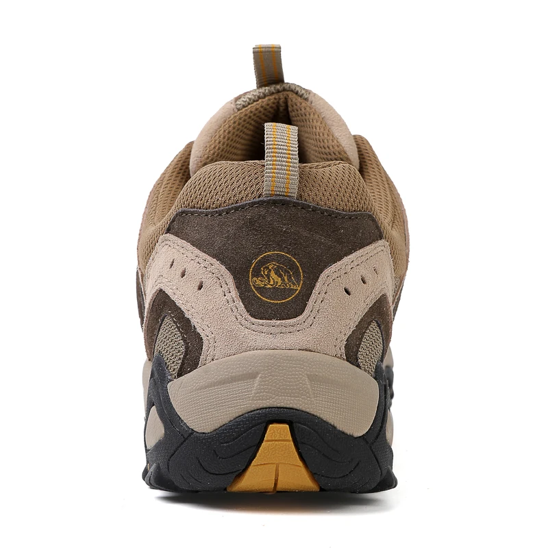 HIKEUP Zapatos de senderismo de ajuste ancho de cuero premium para hombre - Botas de rastreo al aire libre antideslizantes para pies de gran tamaño - imagen 3