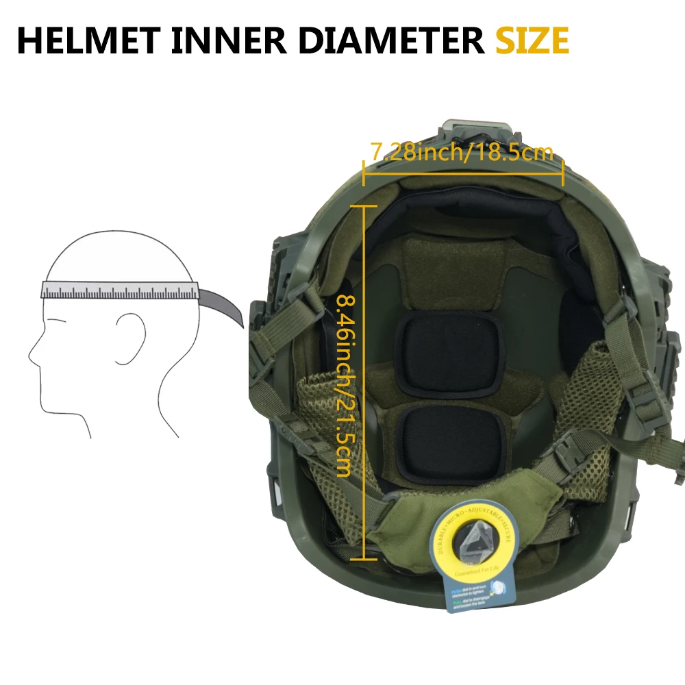 Casco táctico BOOIU Wendy (FRP) - Soporte multifuncional para riel Wendy y NVG |   Al aire libre y Paintball - imagen 3