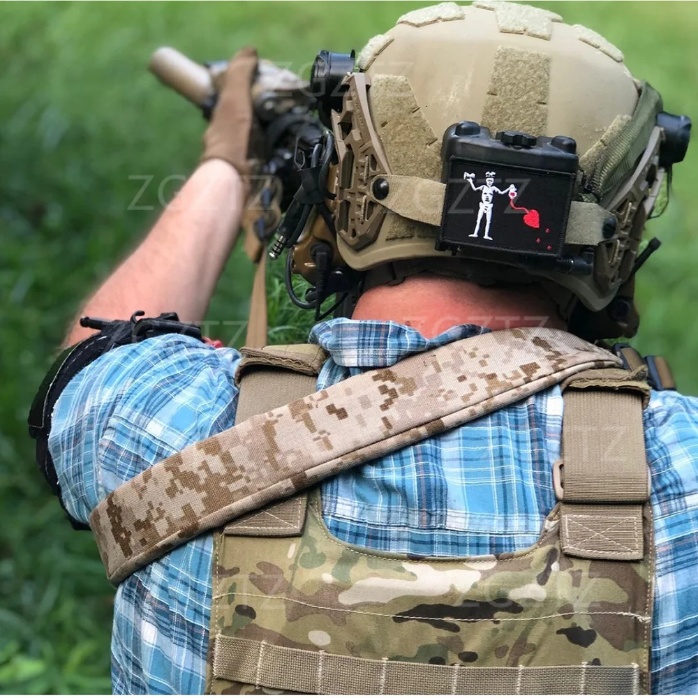 Brazalete de barba negra de Pirate Edward, parches bordados, accesorio táctico, insignia de moral, parches de gancho y bucle, mochila, sombrero, pegatina de tela - imagen 3