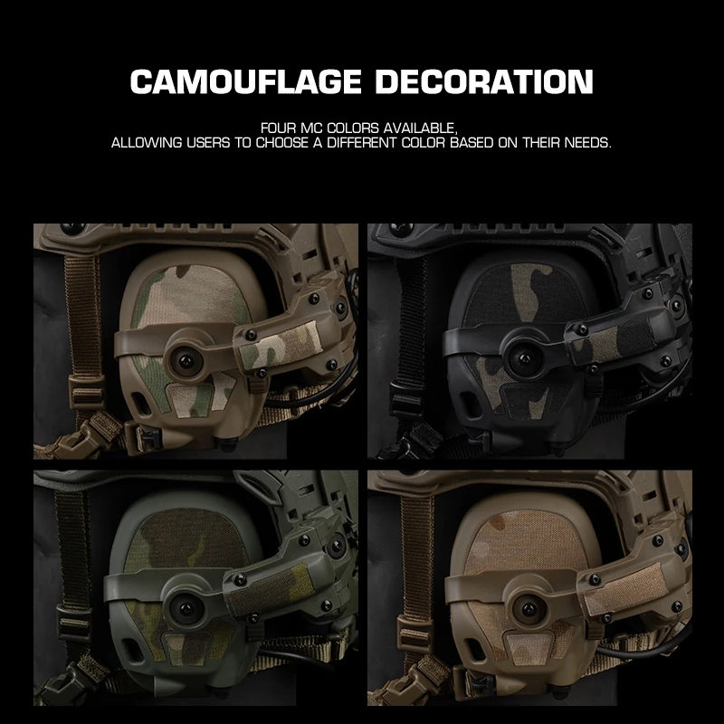 Parche de cubierta adhesivo decorativo para auriculares Modulares con gancho y bucle para orejeras tácticas, accesorio, envoltura de auriculares tácticos GEN6 para AMP - imagen 2