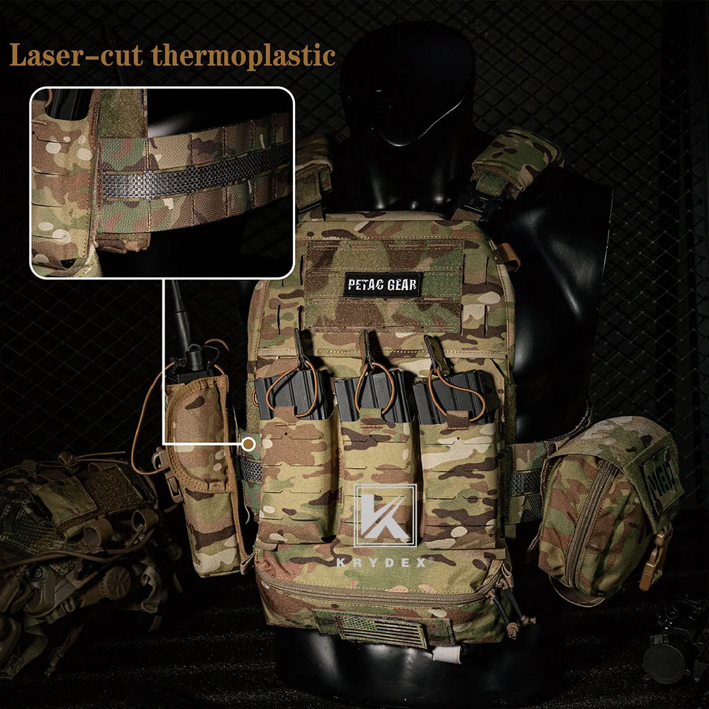 KRYDEX-faja táctica FCPC V5 de 3 pulgadas, faja MOLLE de corte láser rígido Tegris de asalto para chaleco de caza Slickster FCPC LBT - imagen 4
