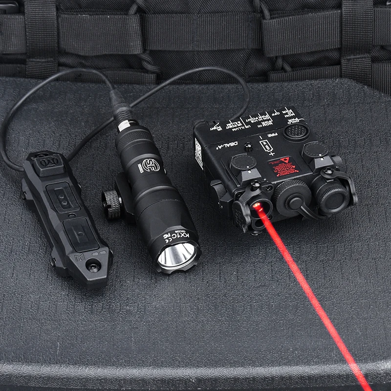WADSN DBAL-A2 Laser Rojo y Verde Linterna Surefir M300 M600 Conjunto Completo Interruptor de Presión Luz Exploradora de Caza y Airsoft Adaptable a Riel de 20MM - imagen 3