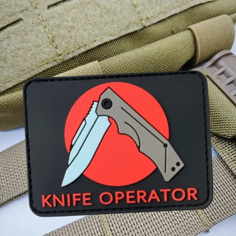 Parche de PVC para operador de cuchillos, chaleco táctico, sombreros con gancho y bucle, insignia de moral, mochila, pegatinas decorativas, parches para brazalete para ropa - imagen 4