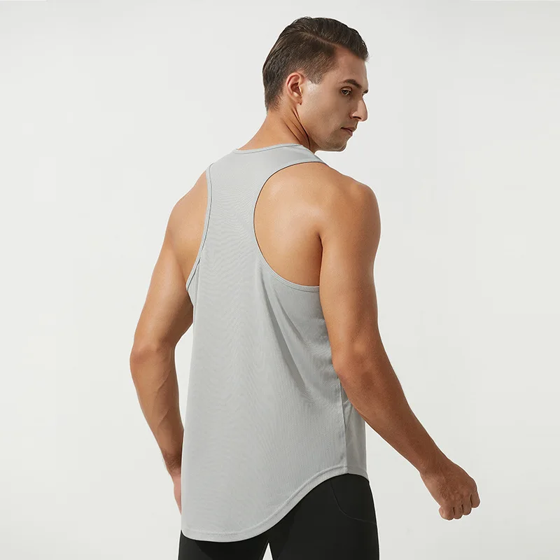 Chaleco de entrenamiento deportivo para hombre, camiseta sin mangas transpirable de cuello redondo, secado rápido, para correr al aire libre - imagen 3