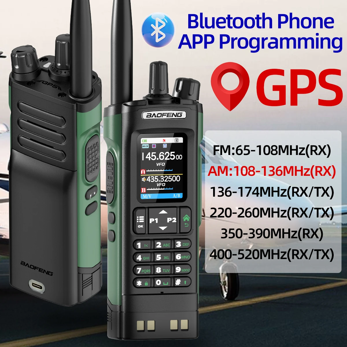 BAOFENG UV-32 walkie talkie radioaficionado con GPS y Bluetooth - imagen 2