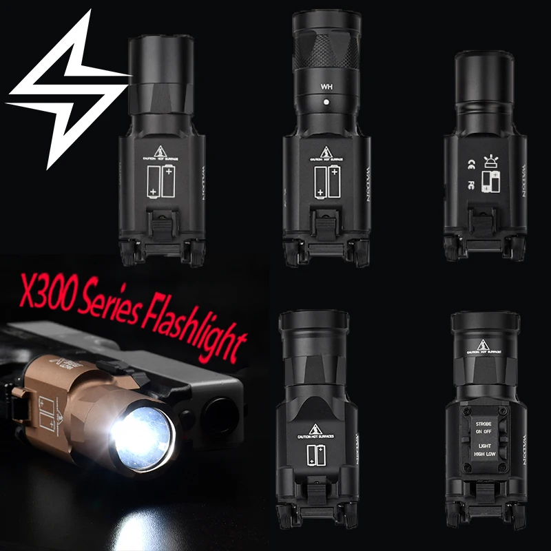 WADSN-linterna táctica X300 X300 Ultra XH35 X300V, luz LED estroboscópica, lámpara de montaje de aluminio, linterna colgante Airsoft X300UH-B