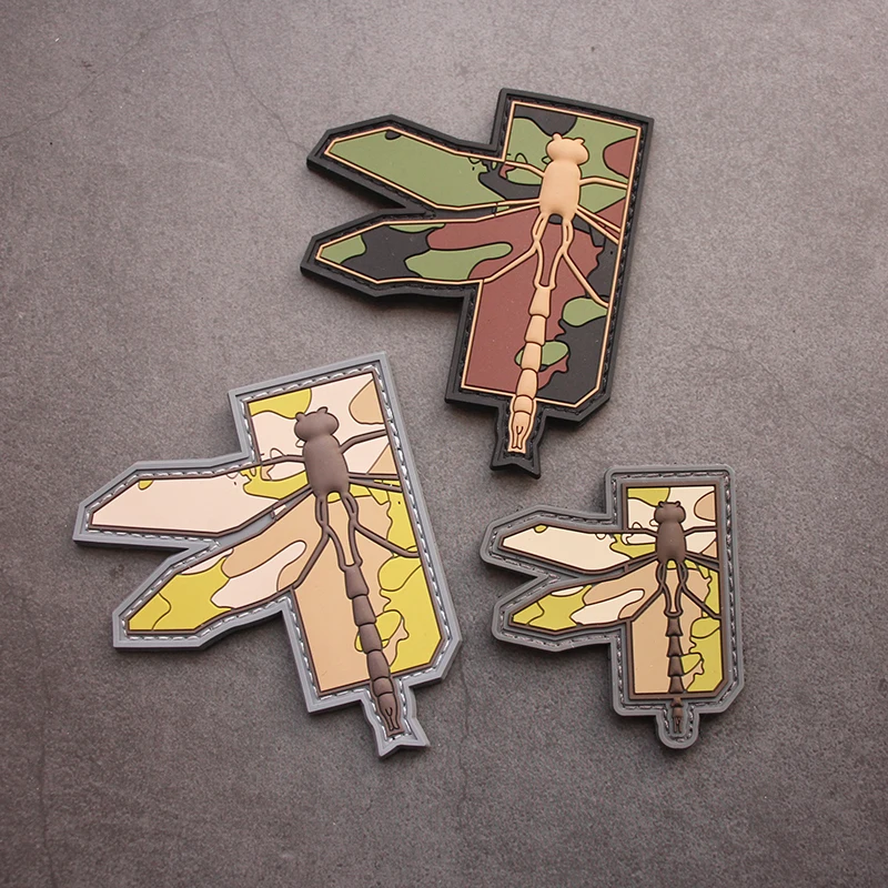Accesorios para bolsas al aire libre, insignia de PVC de libélula de Color MC de camuflaje todoterreno, réplica de moral, parche para mochila de castor - imagen 2