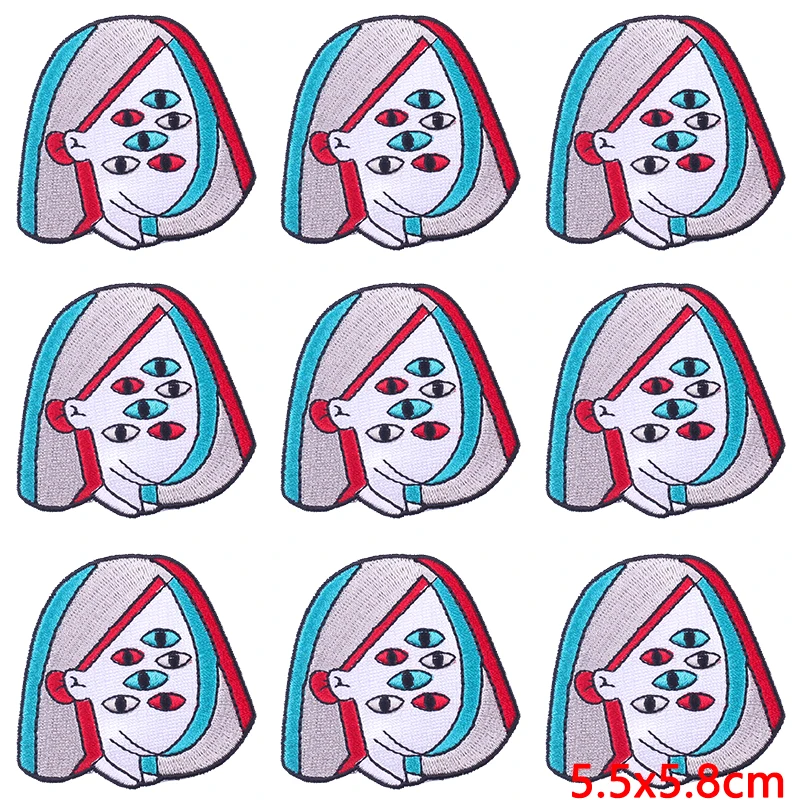 Parches bordados góticos para ropa, pegatinas de rayas Punk, parches termoadhesivos para ropa, insignias, 10 unidades por lote - imagen 3