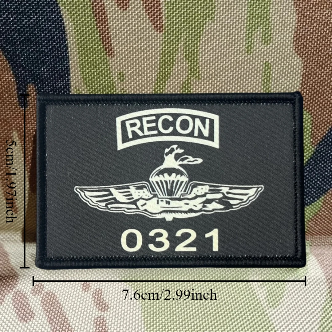 Parche de insignia de moral de reconocimiento marino, parches de gancho y bucle impresos tácticos para ropa, equipo militar al aire libre, pegatina para mochila - imagen 3